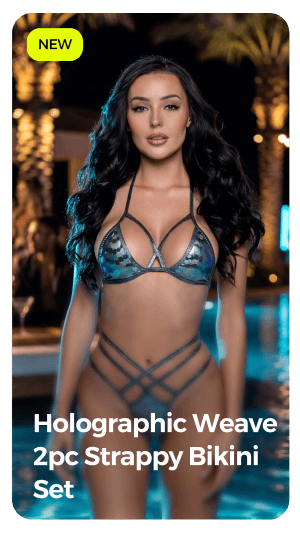 holographic weave 2pc strappy bikini