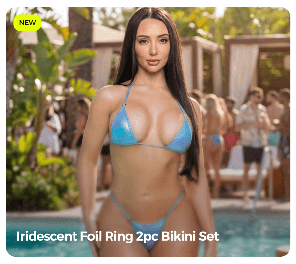 iridescent foil ring 2pc bikini set